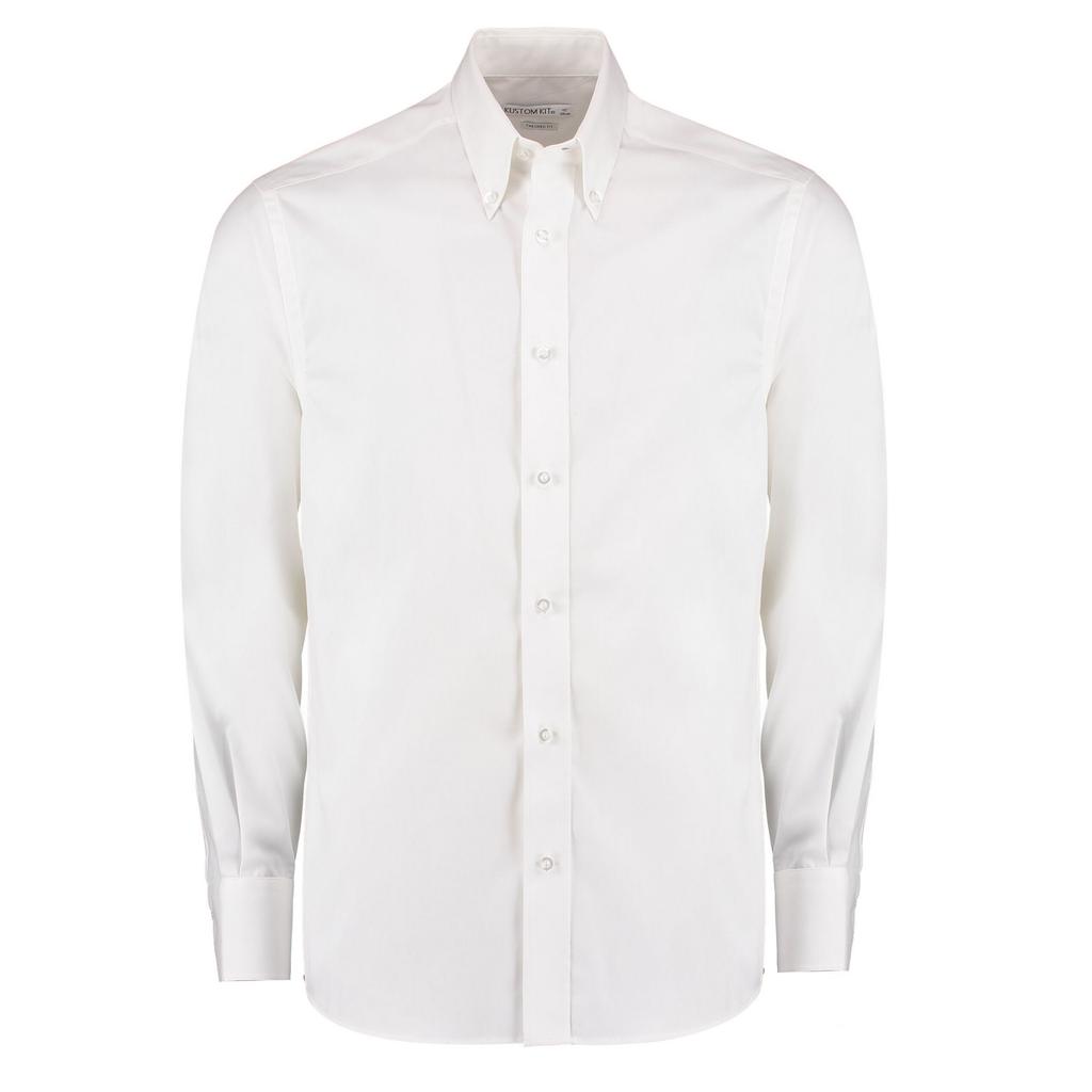 Kustom Kit Premium Oxford skreddersydd langermet skjorte for menn