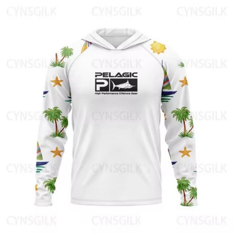 Herren PELAGIC Langarm Kapuzen-Angelanzug Mit UV-Sonnenschutz UPF50 + Luya