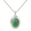 Natural Crytral for Womens Pendant Necklace Natural Stone Necklace Stone Elliptic Silver Plated Necklace Classic Jewelry Gift