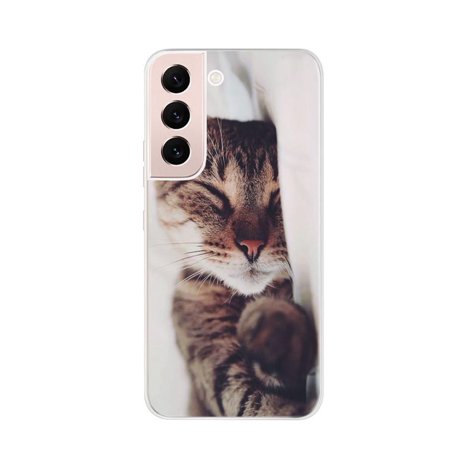 Beautiful Flower Phone Case For Samsung Galaxy S22 Pro S 22 Ultra 5G Case Cute Cat Soft Silicone TPU Cover For Samsung S22 22Pro