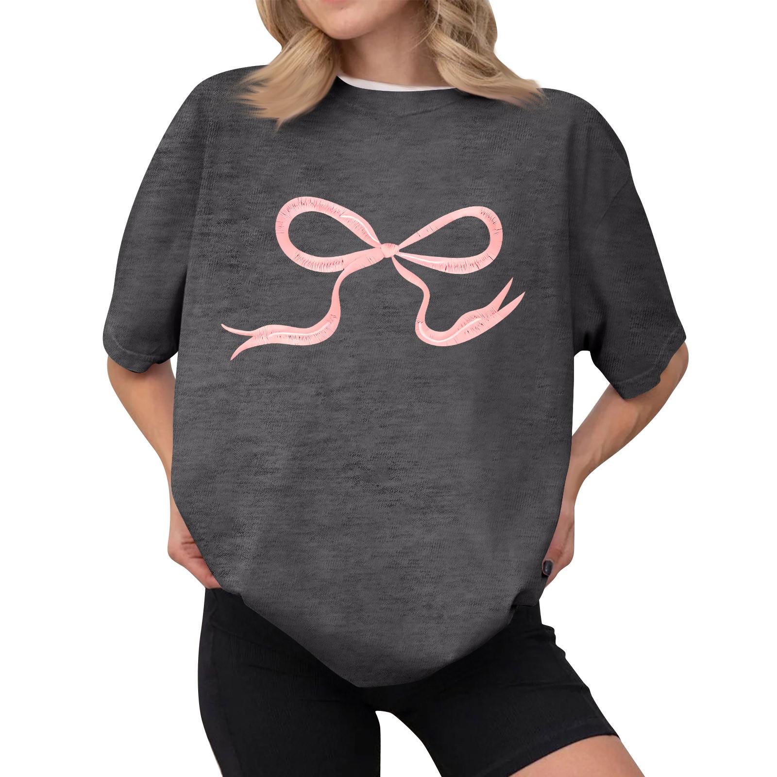 

Женская повседневная футболка с принтом, пуловер с круглым вырезом, топ с короткими рукавами L