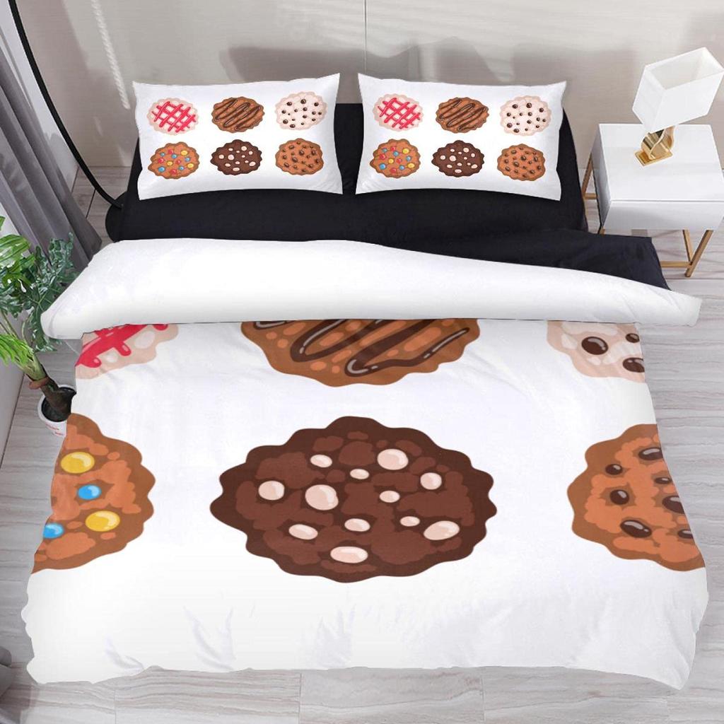 Chocolate Bedding Set Dessert Theme Comforter Cover Set for Child Youth Lady,Food Fluid Duvet Cover Novelty Funny Quilt Cover