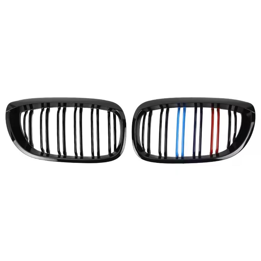 Fits BMW 3 Series E46 2002-2004, two-door models, with a dual-line tri-color modified grille.