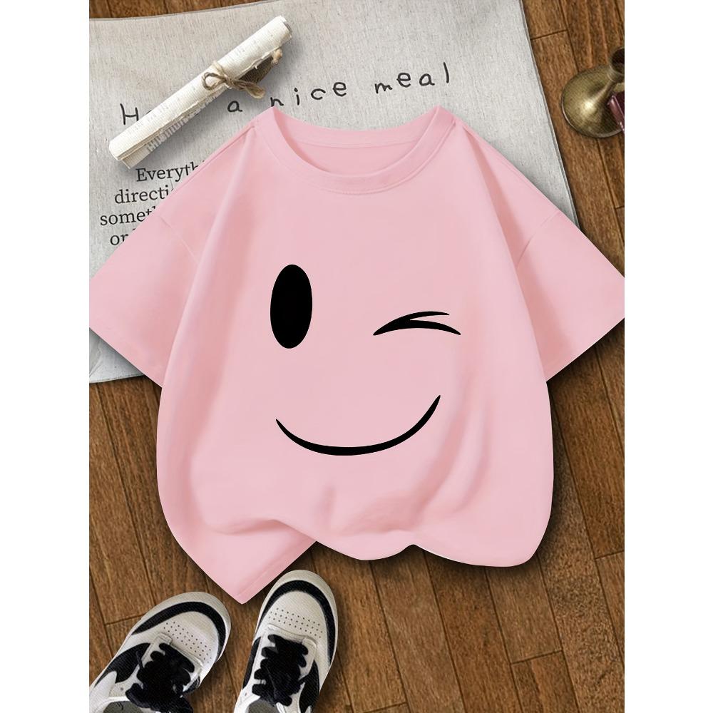 Cartoon children's T-shirt with print - summer boys' and girls'  casual loose short-sleeved top