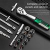 Socket Drill Bit 1/4" Socket Wrench Set Extension Bar 24/72 Tooth Car Repair Tools Storage Case Toolbox Auto Repairing