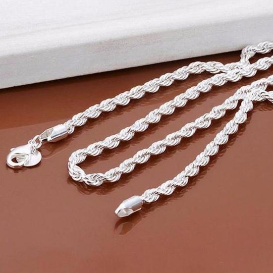Unisex Fashion 18-30 Inch Necklace Twisted Chain Pendant Jewelry Gift for Dating