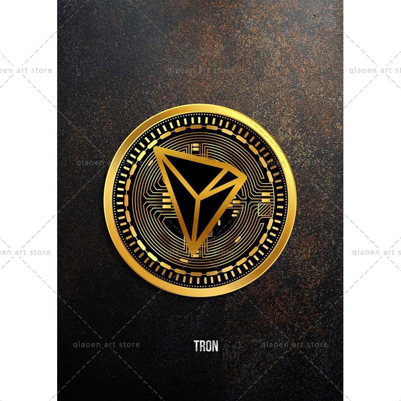 Abstract Golden Bitcoin Monero Cardano Canvas Painting Nordic Modern Wall Art Poster Print Pictures for Room Interior Home Decor