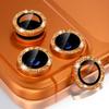Glitter Orange Camera Lens Screen Protector Cover For iPhone 17 Pro Max Air 17Pro iPhone17 Tempered Glass Protection Decoration Phone Accessories