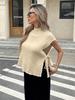 Women's Sleeveless Knit Top, Solid Color Bow Tie Cami Top