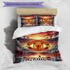 3pcs Duvet Cover Set (1*Duvet Cover + 2*Pillowcase, Without Core), Custom Name Manchester UnitedPattern Bedding Set, Home Bedroom Decor Gift