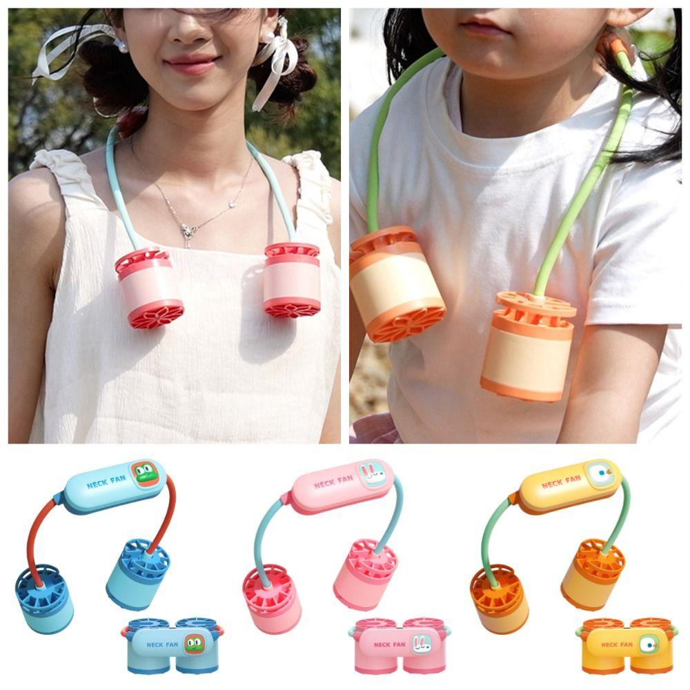 360° Bendable Hanging Neck Fan 3 Speeds Adjustable Turbine Neckband Fan  Office