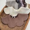 Cotton Baby Drool Bib Two-sided Usable Cute Saliva Towel Easy To Wear Teething Bib  Toddler Feeding