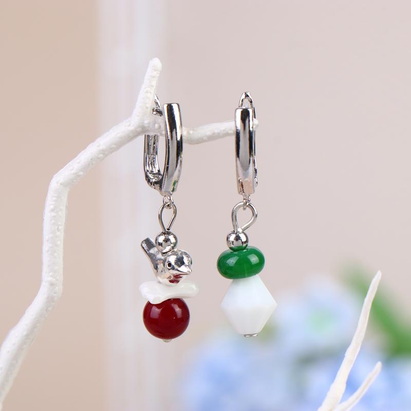 Asymmetric Handmade Geometric Candy Beads Ins Drop Earrings Women Dopamine Colorful Metal Earrings Gift