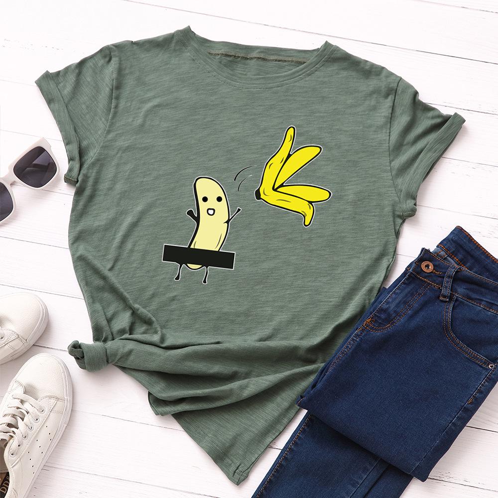 Damen Sommer T-Shirt Trend Print Retro Mode Kurzarm T-Shirts Lässig Bedruckte Oberteile