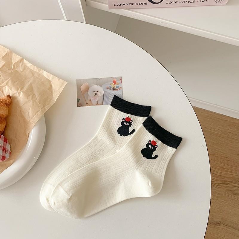 Summer Socks Women'S Cartoon Animal Short-Legged Socks Thin Sweat-Absorbing Boneless Socks Color-Blocking Women'S Socks