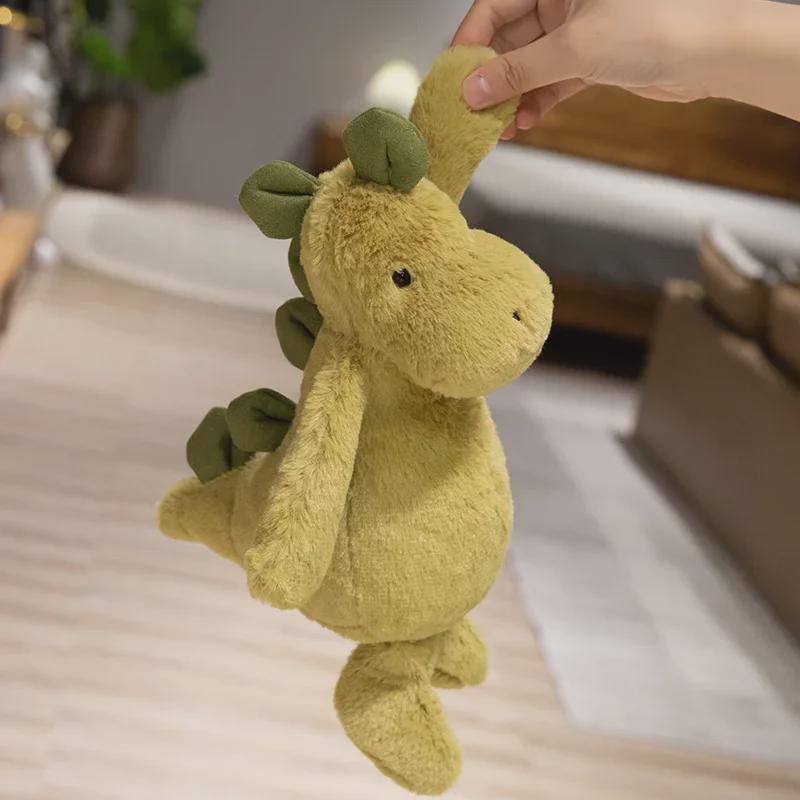 Søt sjenert grønn dinosaur plysjleke - Perfekt julegave