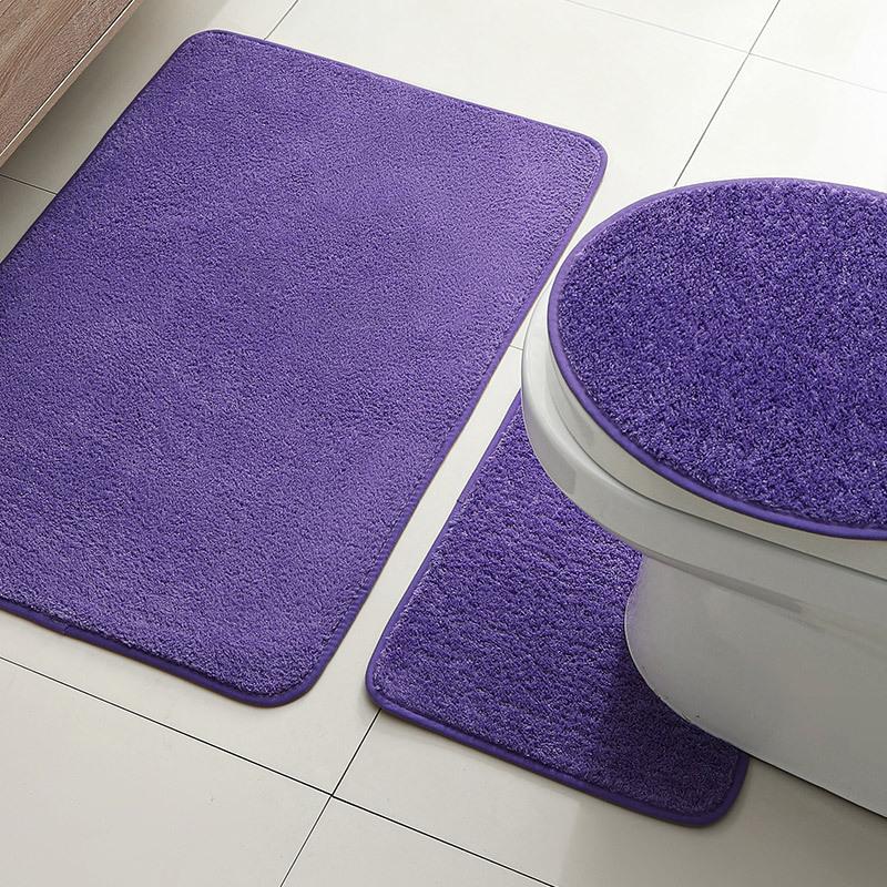 Bathroom Absorbent Foot Mats, Home Bathroom Floor Mats, Door Entry, Door Non-Slip Mats, Simple Three-Piece Set