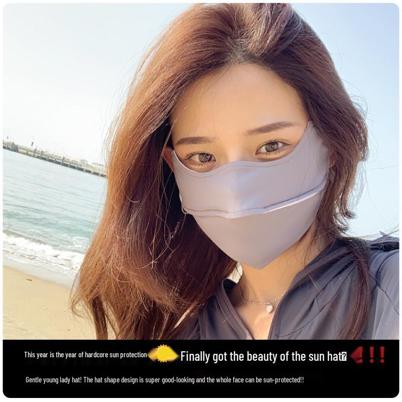 Damen UV-Schutz Eisseide Gesichtsmaske - Atmungsaktiv, Leicht, Sonnenschutz für Radfahren & Autofahren