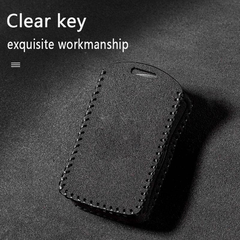 Luxury Top Layer Suede Leather Car Key Case Cover for Volvo XC90 XC60 XC40 V90 V60 V50 V40 S60 S90 Auto Accessories