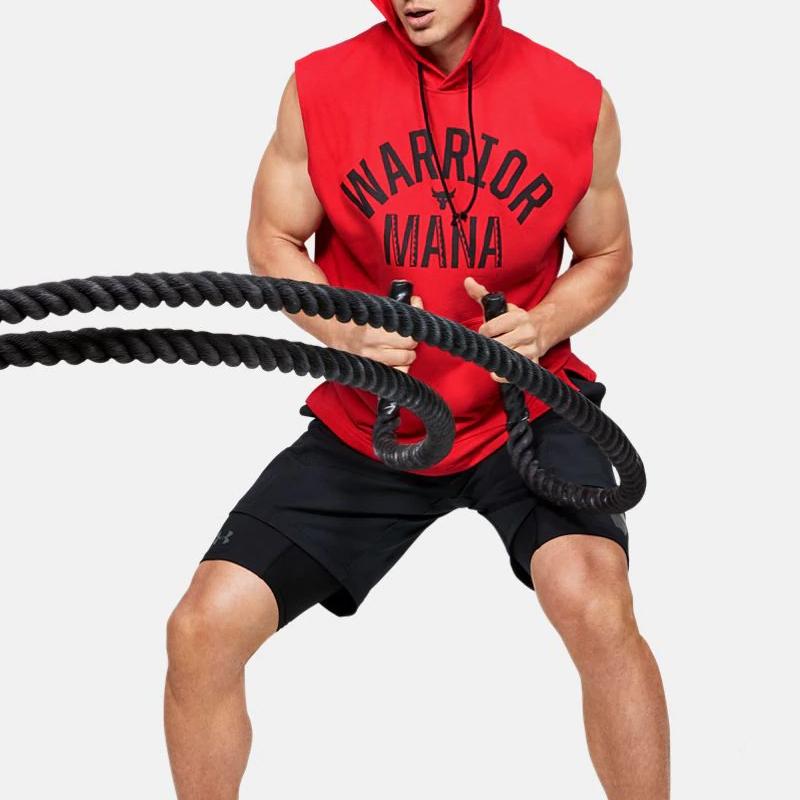 Under Armour Training Sports Hooded T-Shirt Men Tops Red 1352693-608