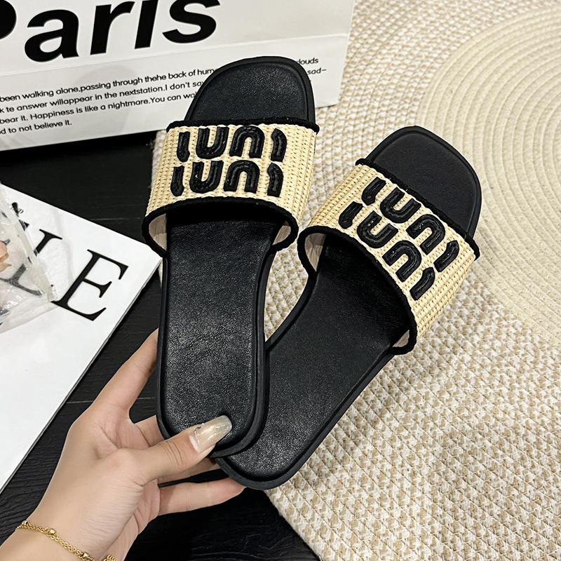 Letní dámské pantofle Plážové ležérní Odolné Vodotěsné pantofle Dovolená Retro Pletené Plážové pantofle Mujer De Zapatillas