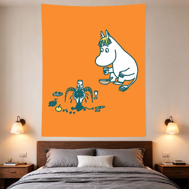 Moomin Snorkmaiden Orange Dinner Party Cartoon Art