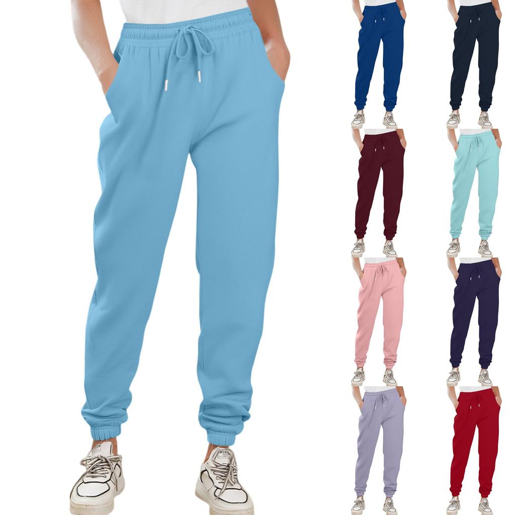 Cargo Sweatpants For Women Sport Solid Color Drawstring Pocket Casual Sweatpants Pants