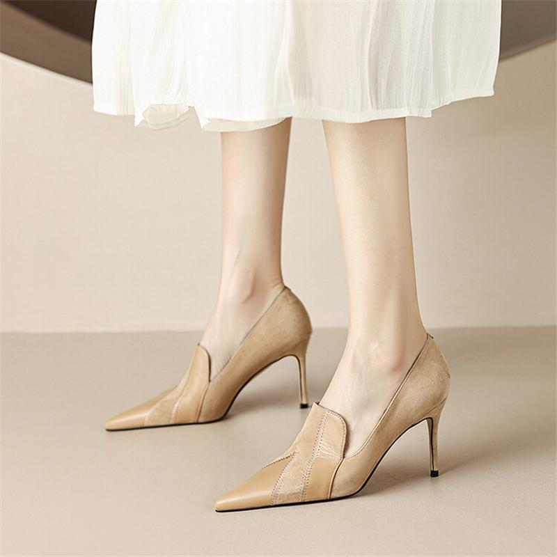 Fashion New Spring Summer Horsehair Women Shoes Fashion Pointed Toe Women Pumps High Heels Zapatos Mujer Stiletto Heels Ladies Shoes