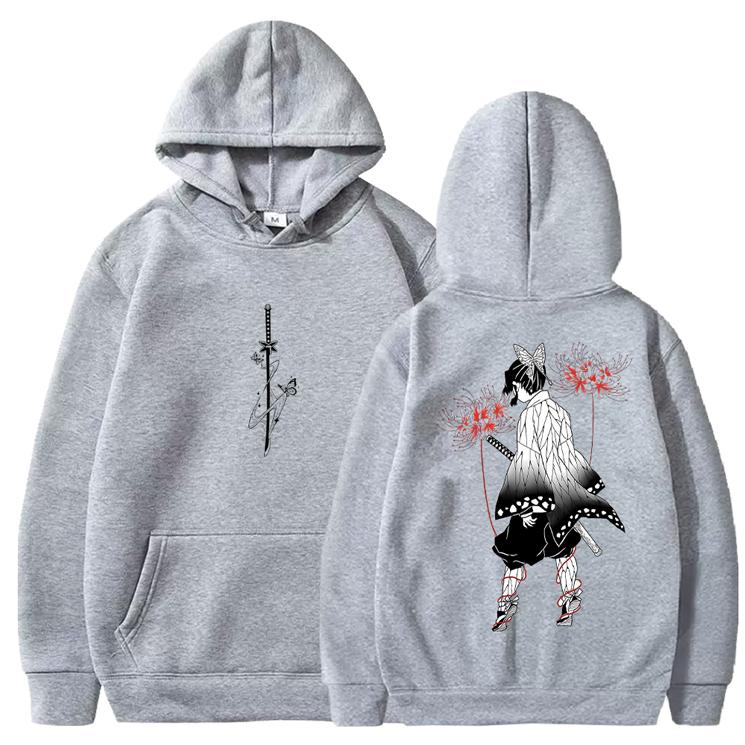 Kochou Shinobu Demon Slayer Hoodies Manga Graphic Sweatshirts Men Women Clothing Fall Winter Fleece Street Fashion Streetwear
