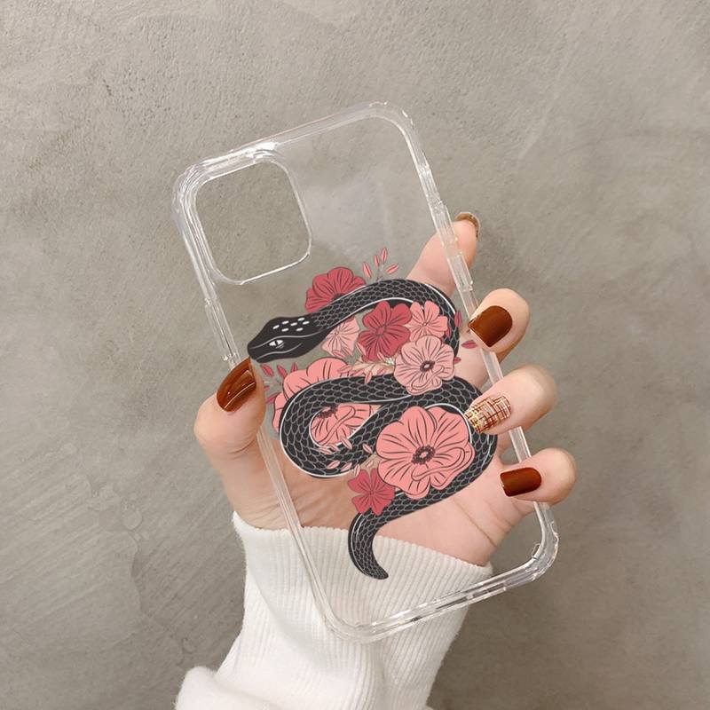 Snake Flower Snake Painting Phone Case for iPhone 11 12 13 Mini Pro XS MAX 8 7 6 6S Plus X 5S SE 2020 XR Case