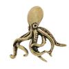 Antique Finish Brasses Octopuses Miniature Statue Ornament Detailed for Living Room Study Decors Unique Collectible Art Piece