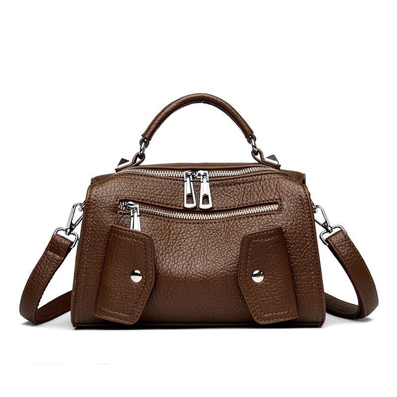 Women's bag new portable fashion lychee pattern commuter shoulder bag trend large capacity messenger bag