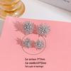 Gold Plated Dandelion Fireworks Metal Stud Earrings - Elegant, Lightweight, Simple Design for Women.