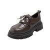 2025 Herbst Lederstil Damen Schuhe Schnürer Plateau kleine Lederschuhe Schloss Schnalle High Heel Einzelne Schuhe Muffin Loafers