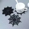 Creative Felt Bat Mat Halloween Table Mat Black Bat Anti Slip and Heat-resistant Tableware Mat Party Table Halloween Decoration