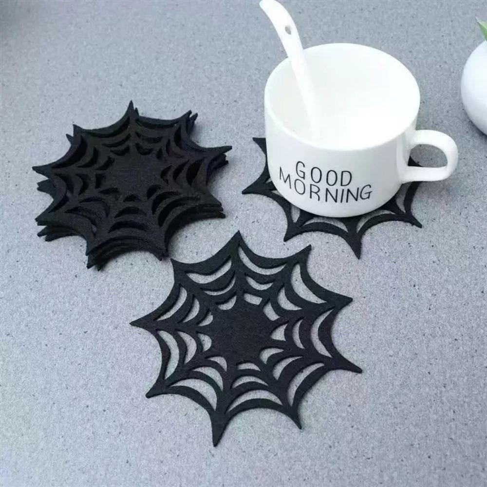Creative Felt Bat Mat Halloween Table Mat Black Bat Anti Slip and Heat-resistant Tableware Mat Party Table Halloween Decoration