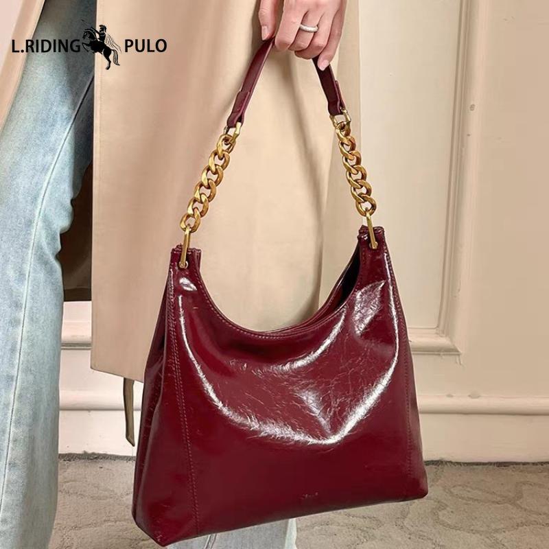 Women's High-end Glossy Leather Shoulder Bag, Suitable for Everyday Wear, Crossbody, or Weddings