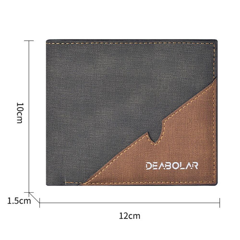 New PU Leather Men's Wallet Multi-slot Black Coffee Short Coin Purse Large Capacity Money Bag Men Male