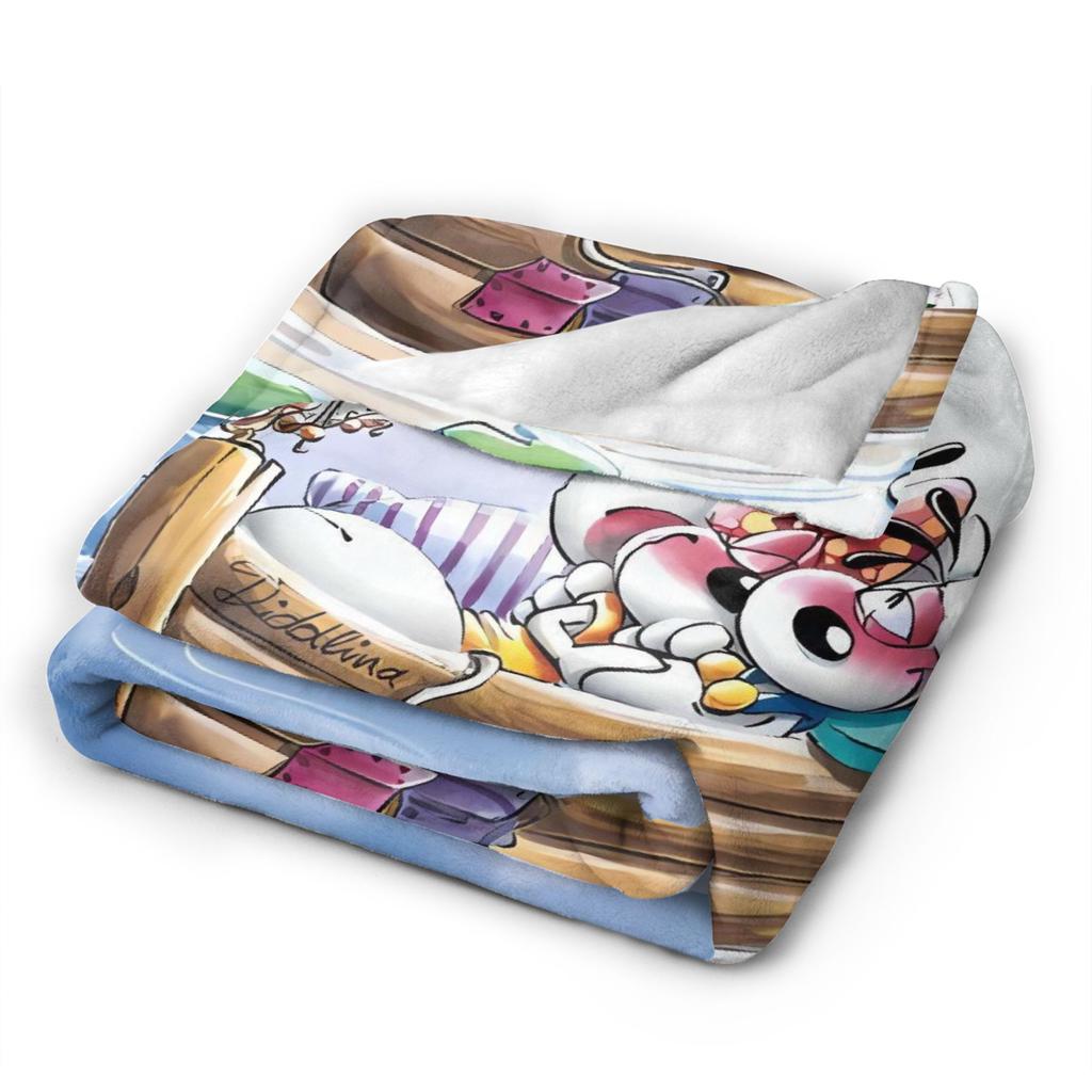 Good Night Diddl Flannel Blankets Winter Soft Durable Throw Blanket for Children Outdoor Novelty Bedspread Sofa Bed Cover