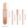 4in1 Travel Makeup Brushes Set Retractable Kabuki Brush 3 Small Brushes for Eye with Soft Small Portable Woman Makeup Touchup