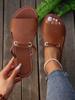 2024 Plus Size Women’s Woven Solid Color Summer Beach Slippers
