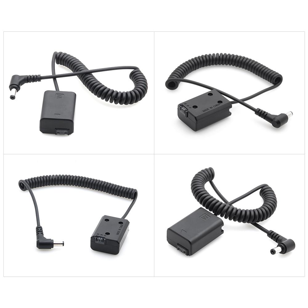 Andoer NP-FW50 Dummy Battery Pack Coupler Adapter with DC Male Connector for Sony A7 A7II A7R A7S A7RII A7SII A6000 A5000 ILDC Camera