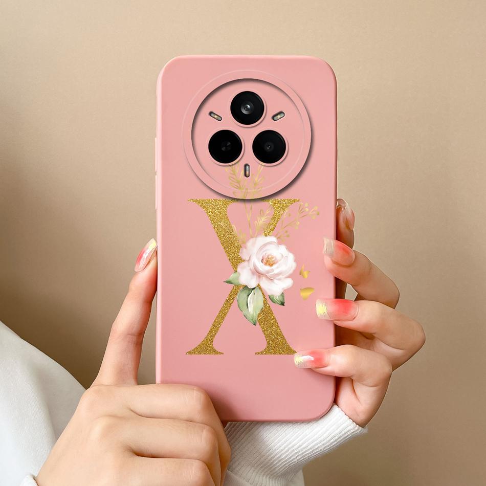 For Realme 14 Pro Plus Case Simple Letters Cover Soft Premium Liquid Silicone Funda Anti Drop Full Protection Phone Back Housing