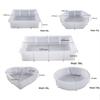 DIY Silicone Mold Set: Geometric Cube, Rectangle, Heart, and Round for Crystal Epoxy Resin Specimens and Mirrors