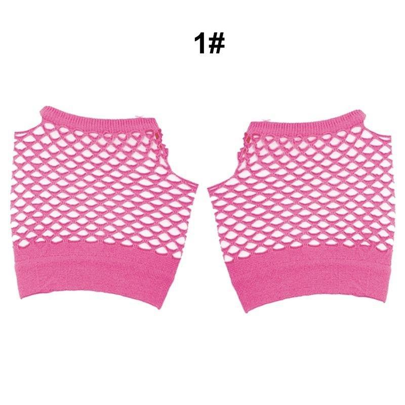 

1 Pair Short Fishnet Fingerless Gloves Gloves Party Gloves Fishnet Gloves рожевий