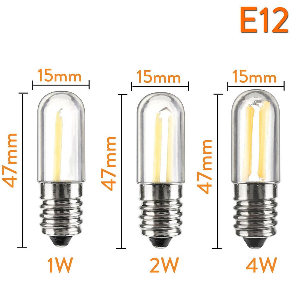 E14 E12 Led Refrigerator Bulb 1w Filament Fridge Bulbs Cob Chip For Bulb 2w 4w Light 220v White Dimmable Warm White Night Lights