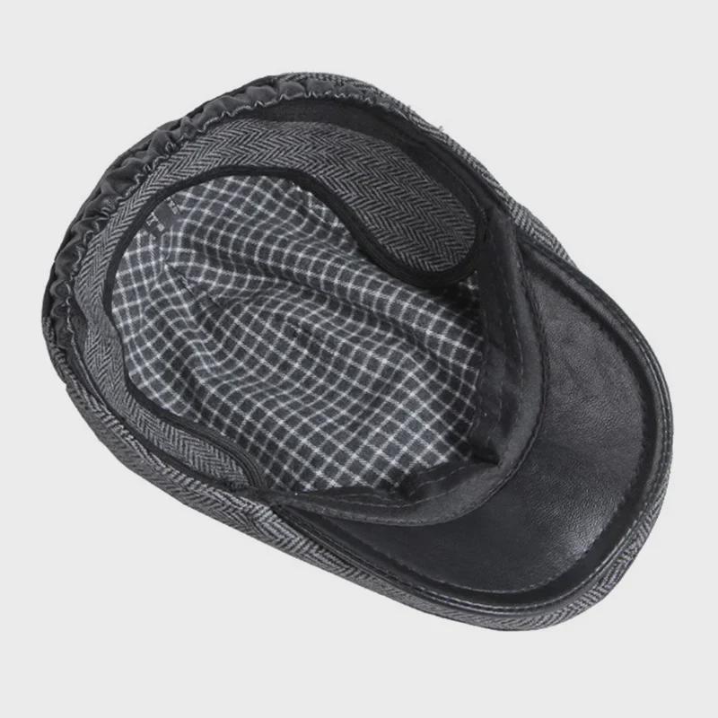 Men's Autumn & Winter Ear Protection Duckbill Cap - Retro British Beret for Middle-Aged & Elderly