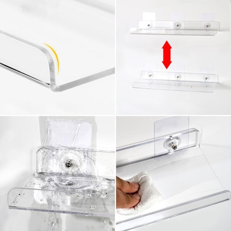 Akrylátové plovoucí police Nástěnný úložný stojan Dětská knihovnička Neviditelné stojany na koření Stojan s displejem Lemy Nástěnné police