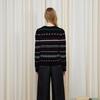 GREEN BELT Retro Fair Isle Color-Block Wool Cardigan