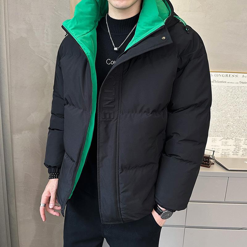 Winter New Outdoor Feather Cotton Clothes Men's Hooded Plus Fat Plus Size Loose Waterproof Jacket